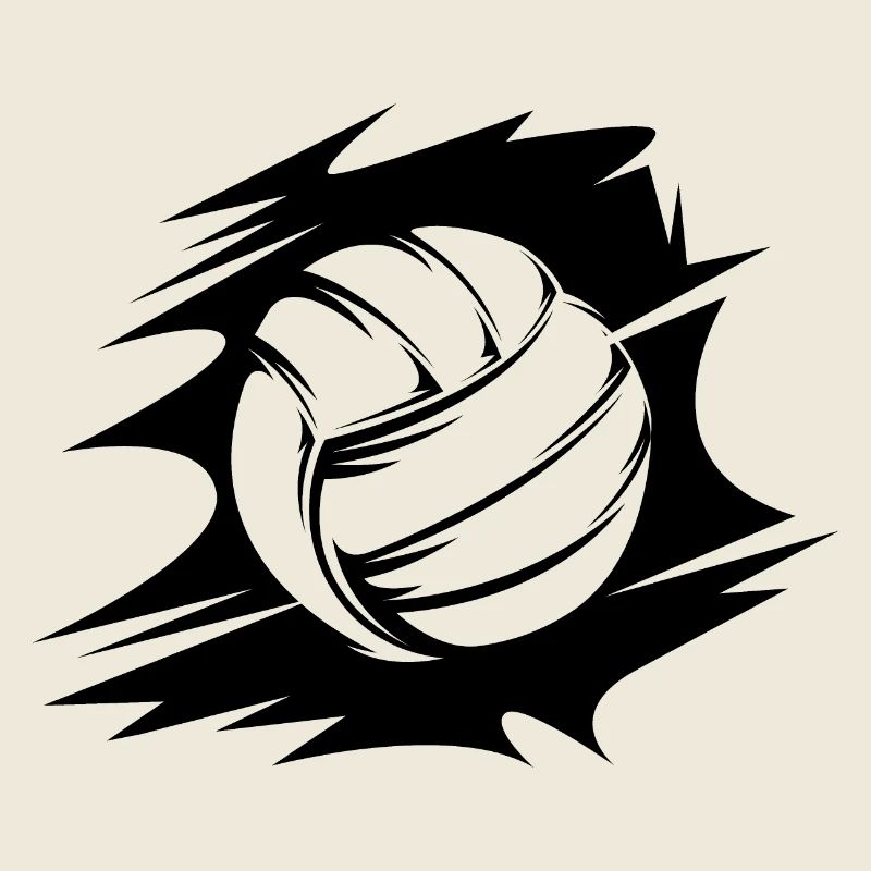 Logo d’illustration d’icône de ballon de volley-ball abstrait