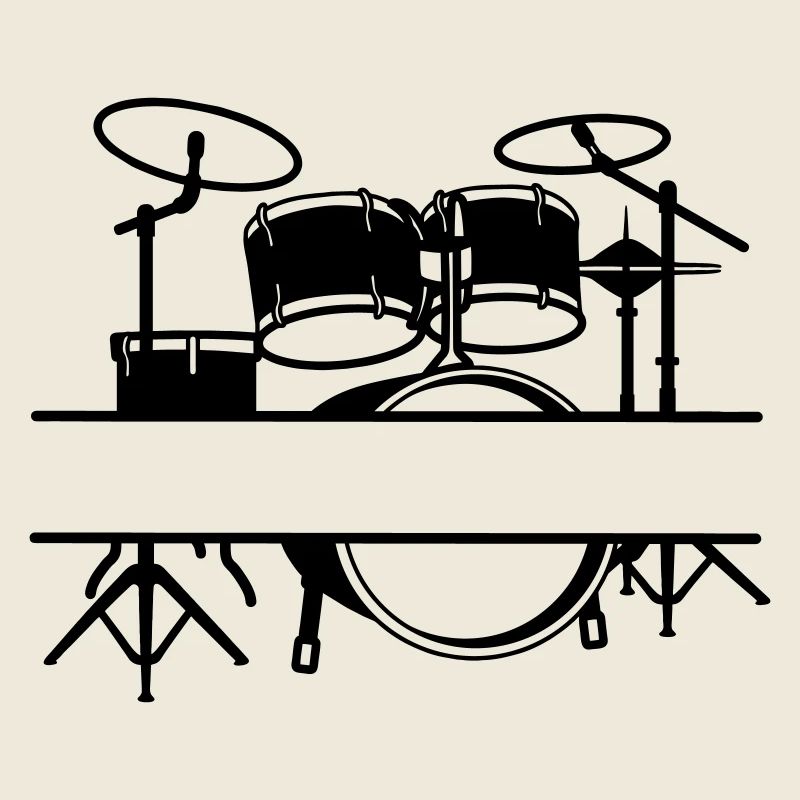 Drum Kit Name Banner Logo
