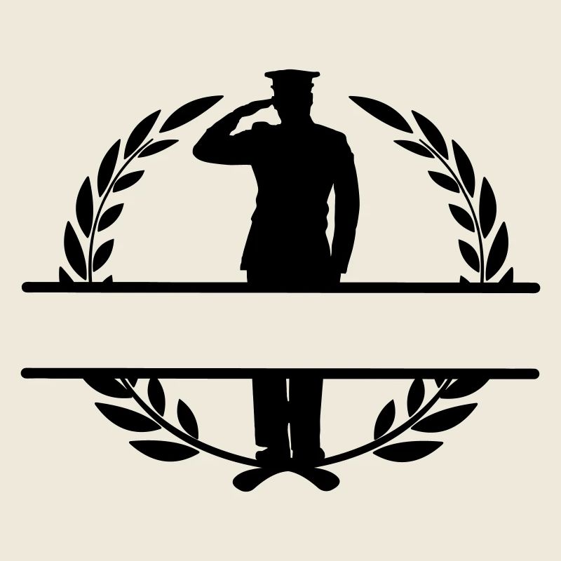 Salutation de respect dans la bannière de la couronne de laurier