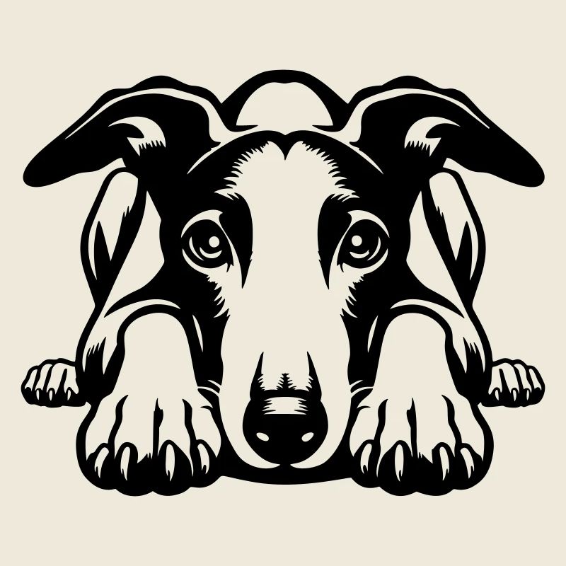 Whippet Head with Paws