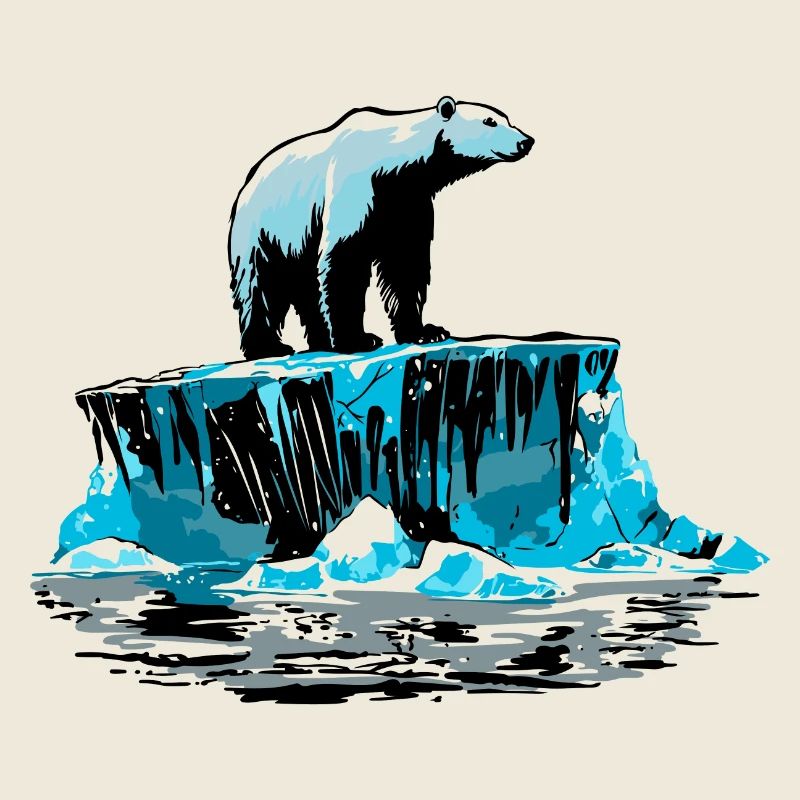 Eisbär auf Eisscholle – Arktisches Design