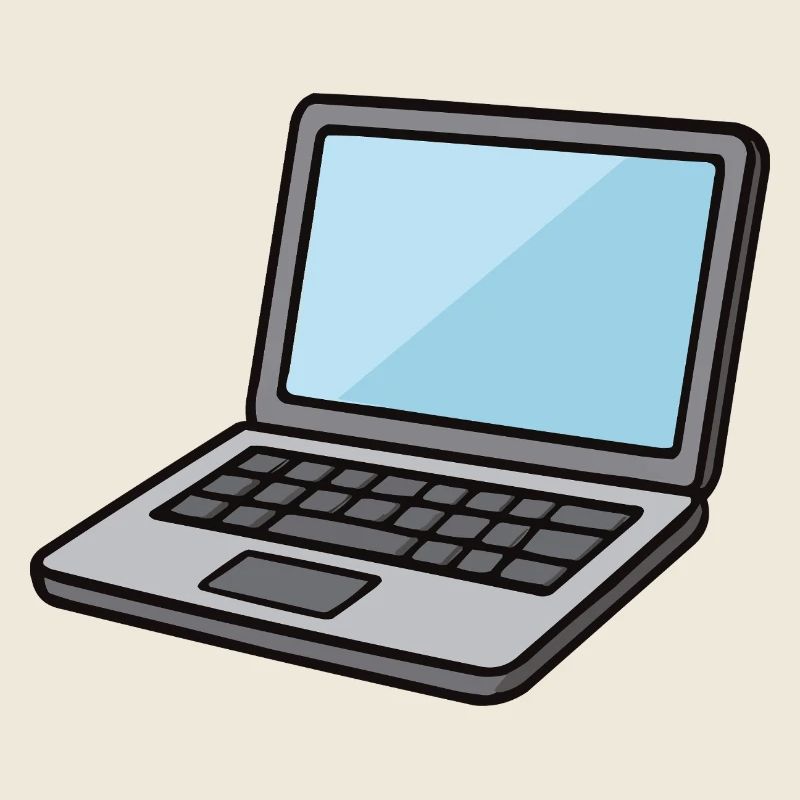 Laptop-Illustration Blau