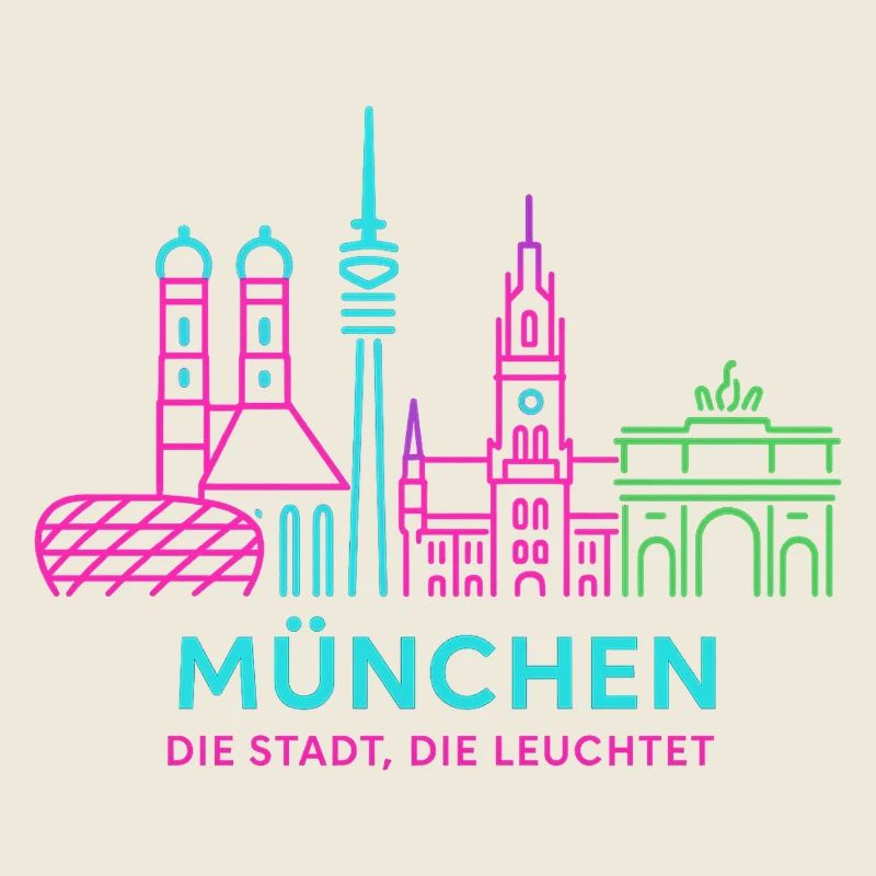 München Neon Skyline