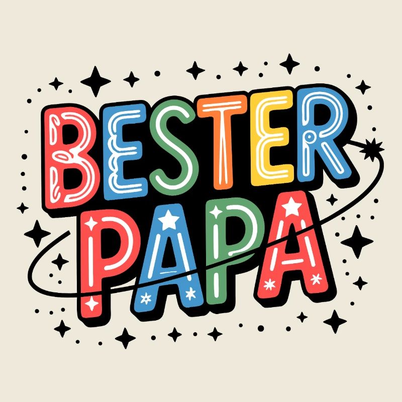 Bester Papa Neon Farbiges Design