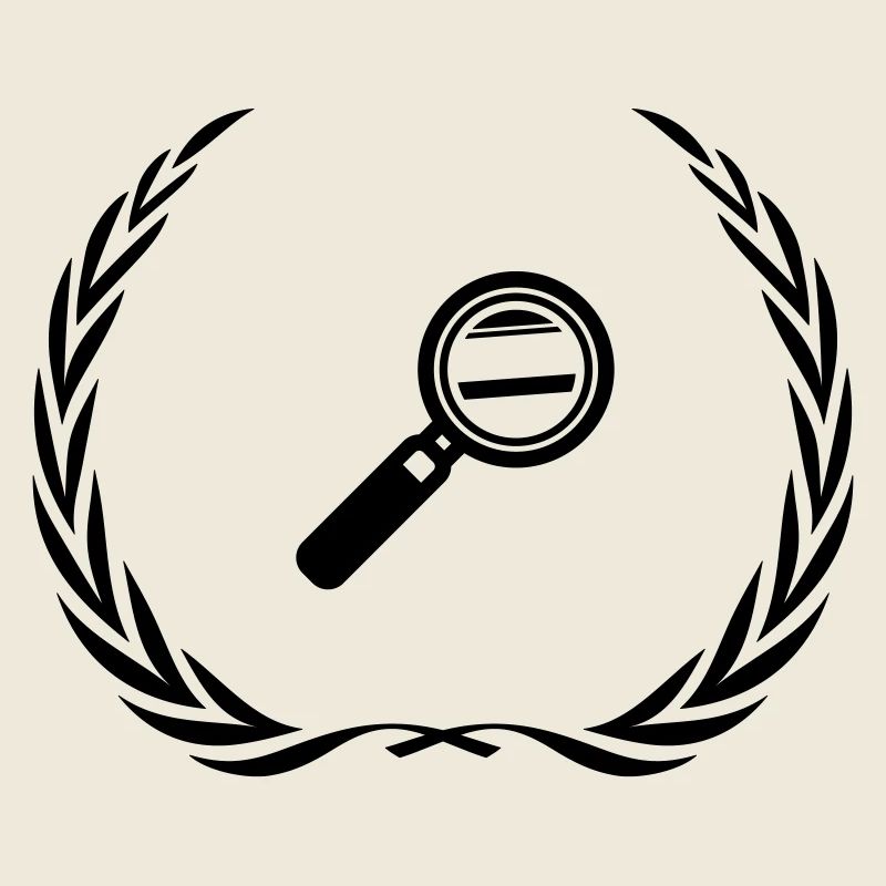 Magnifying Glass Symbol Wreath