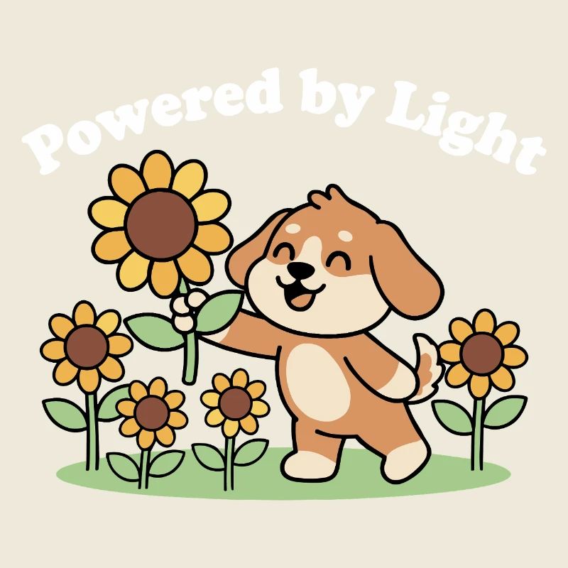Chien Usé Léger et Tournesols