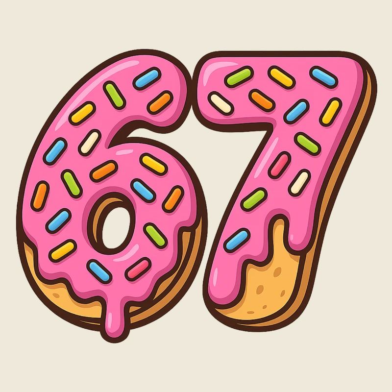 6 7 Meme Donut Six Seven Trend 67 Donut