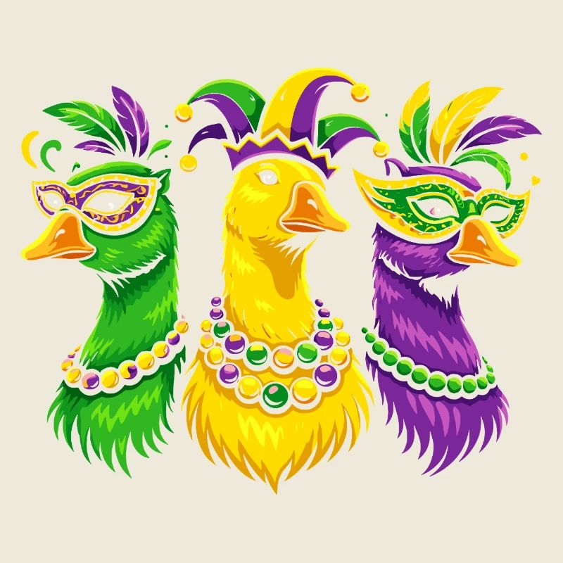Trio de carnaval d’oiseaux masqués