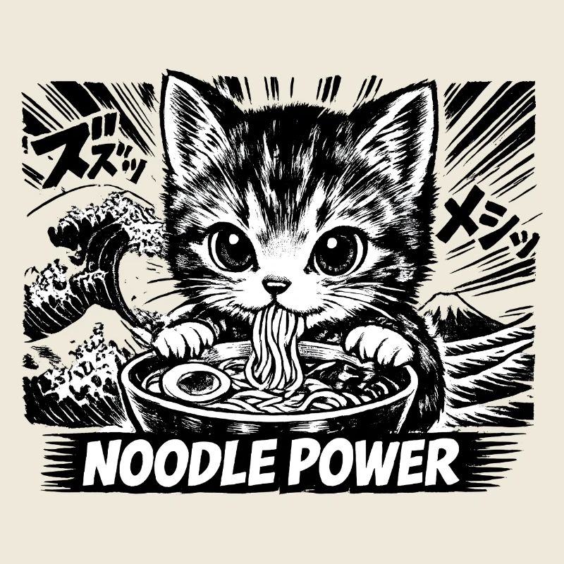 Kawaii Neko Ramen Chat Nouilles Anime