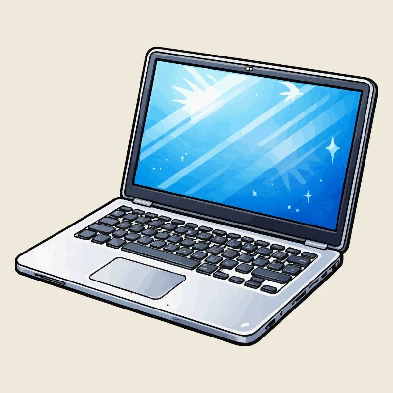 Laptop Light Blue Neon