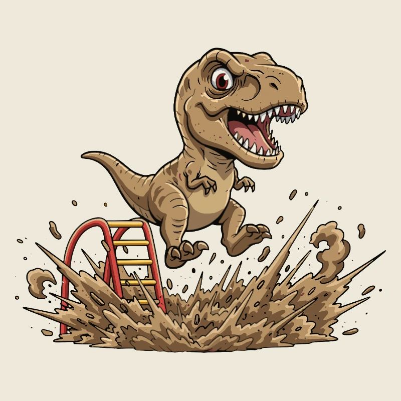 Dino saute dans la boue