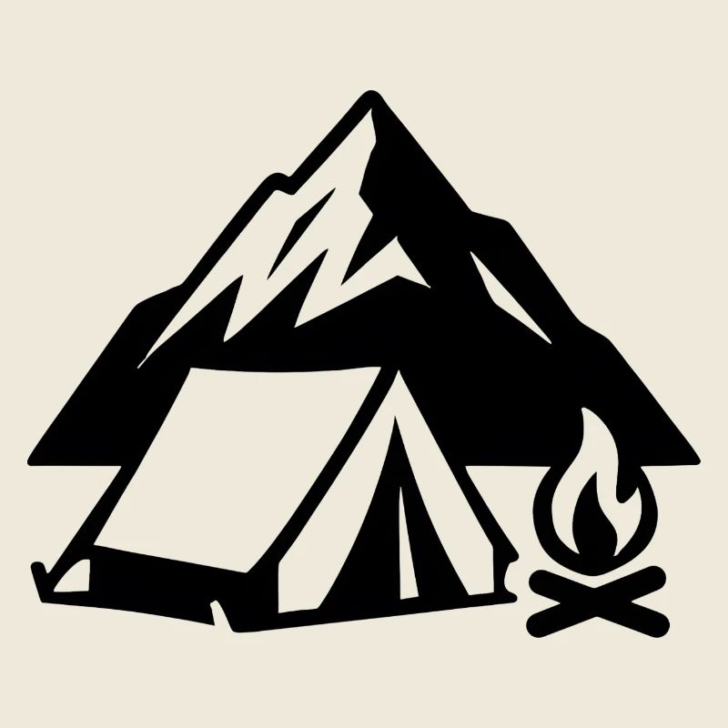 Sommet du feu de tentes de camping en montagne