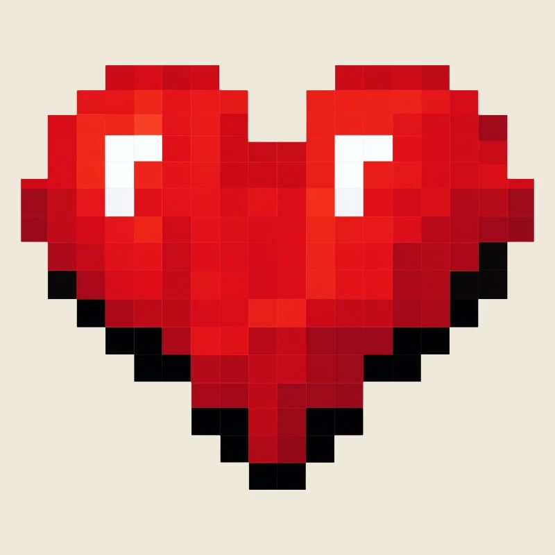 Retro Pixel Heart Videospiel