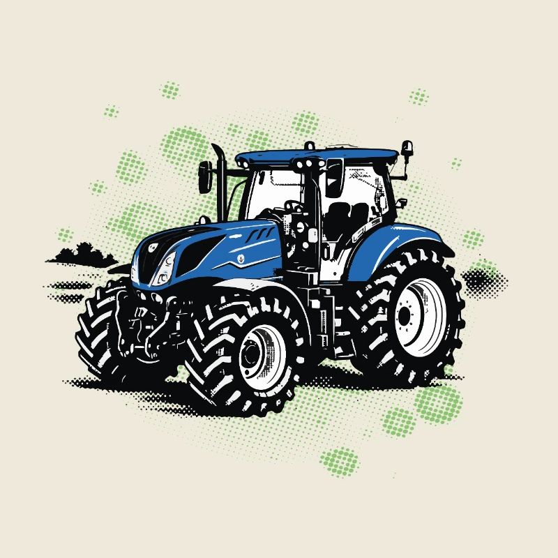 Blue Tractor – Trekker vintage en demi-teinte