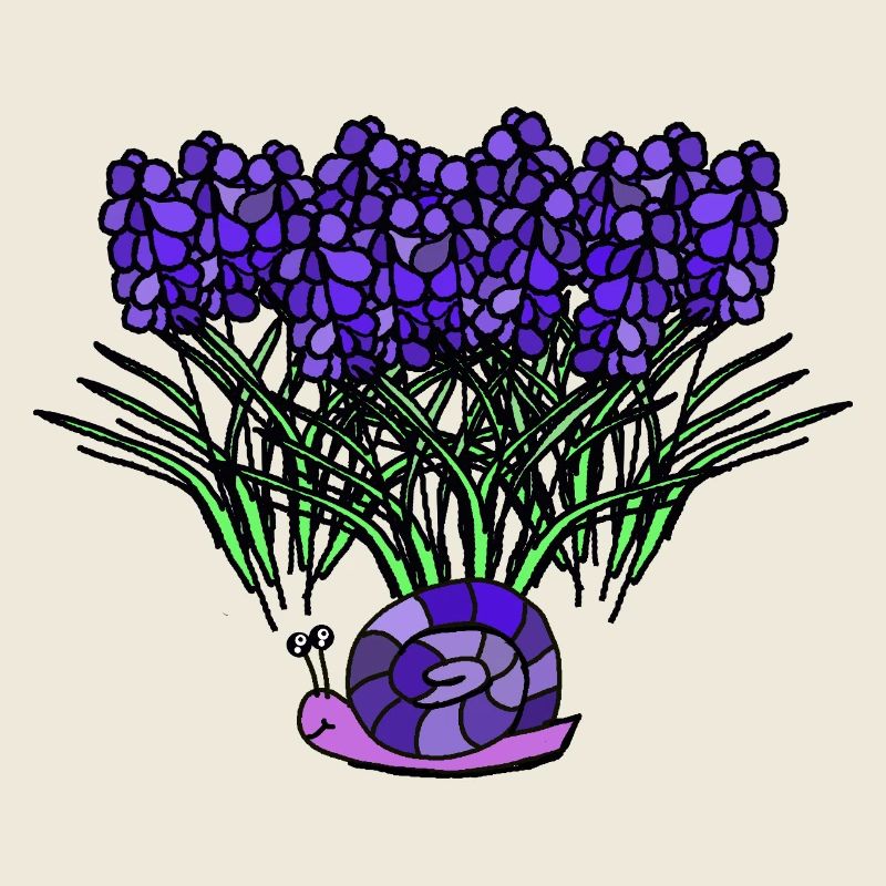 Fleurs rétro pour enfants Lavender Snail