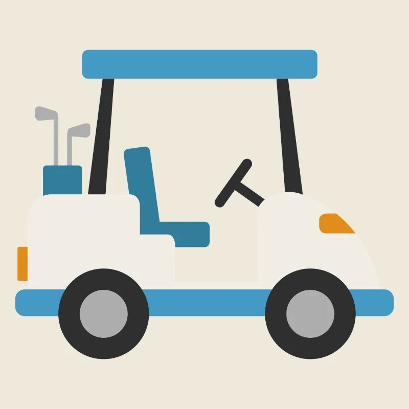 Blauer Golfwagen