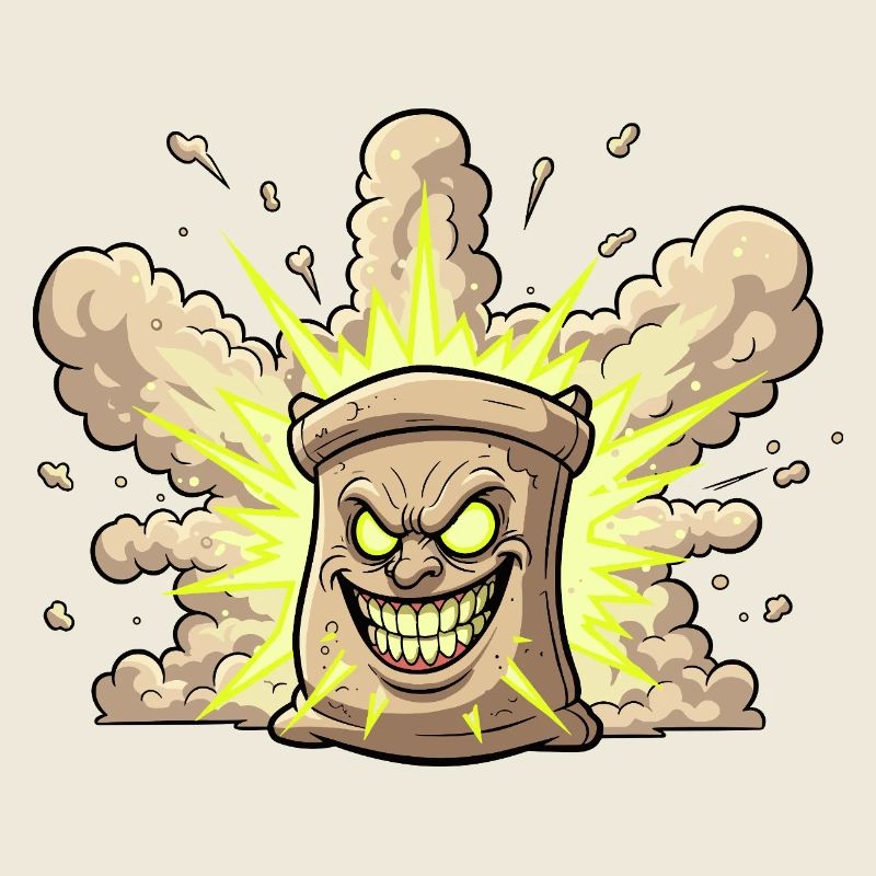 Dessin animé du sac explosif