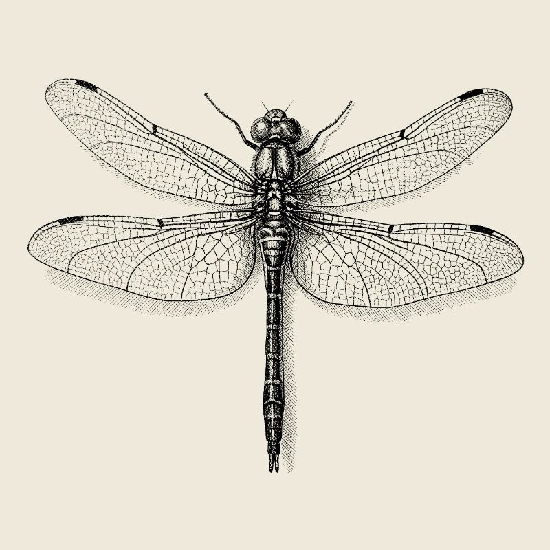 Illustration vintage de libellules - Illustration de nature