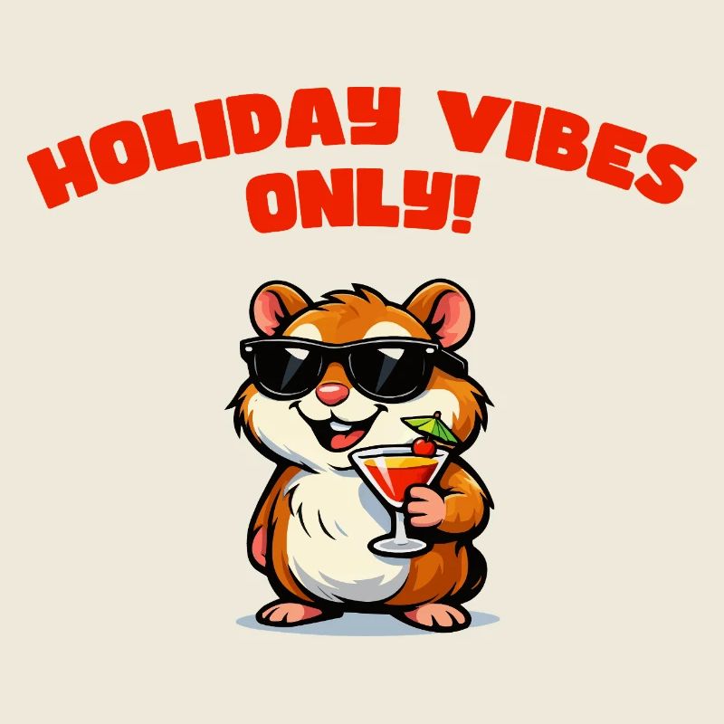 Hamster mit Urlaubsvibes & Cocktail