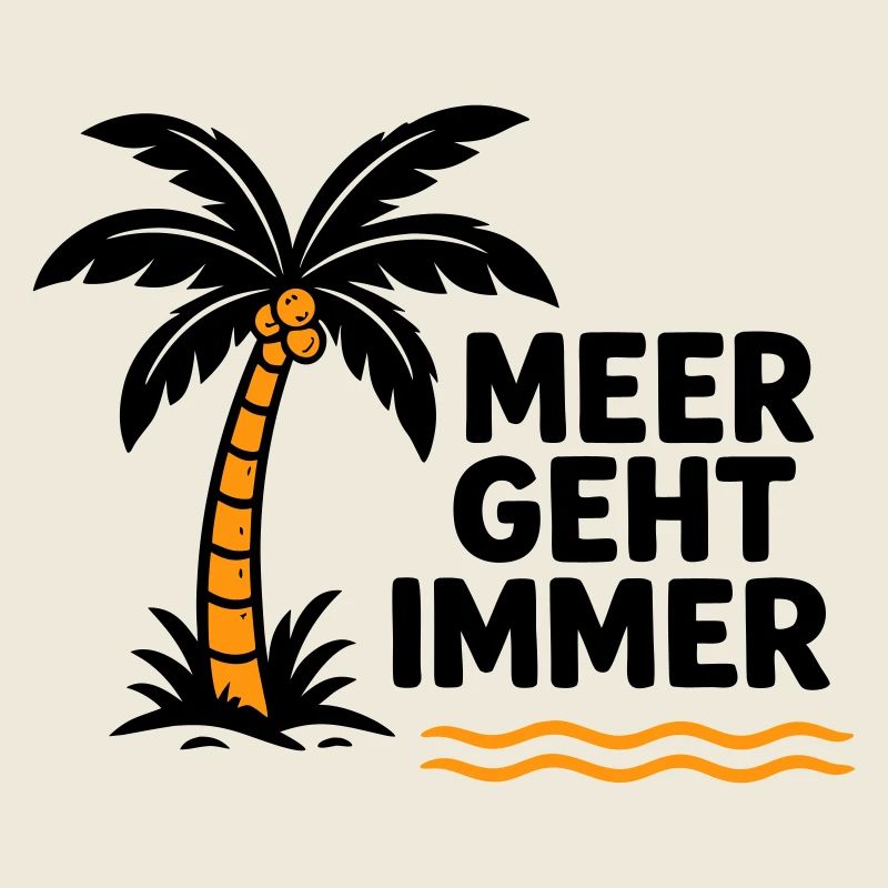Orangen Palme am Meer