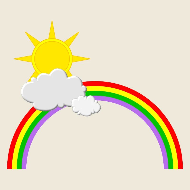 Regenbogen, Sonne, Wolken