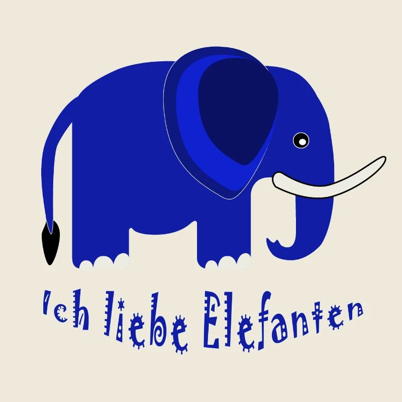 Blauer Elefant Ich liebe Elefanten