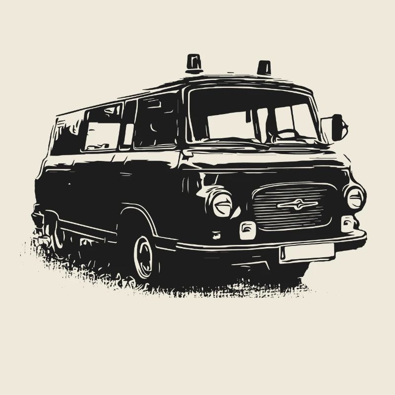 Barkas with blue light