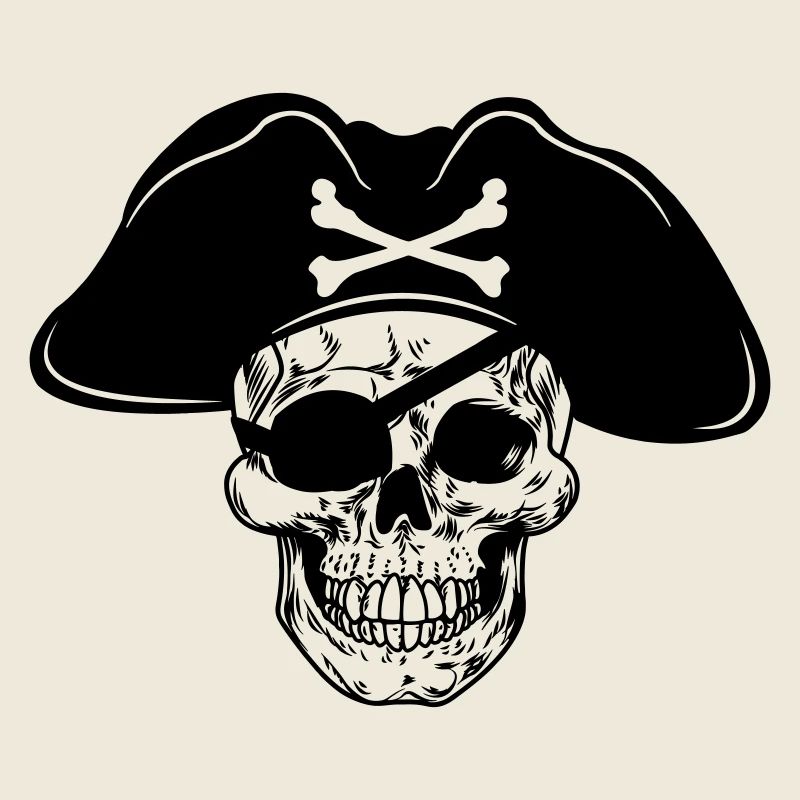 Chapeau de pirate crâne et cache-œil