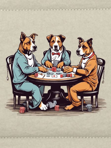 Three Dogs Playing Poker