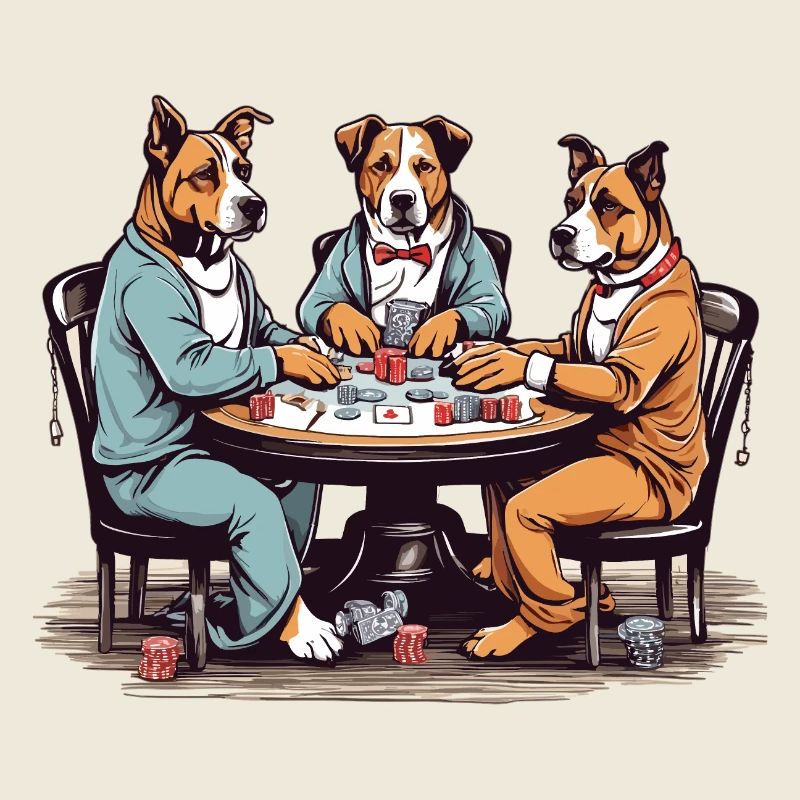Drei Hunde Spielen Poker