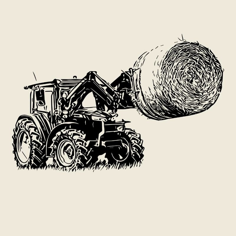 Tracteur MFF 4700 M avec balles de paille