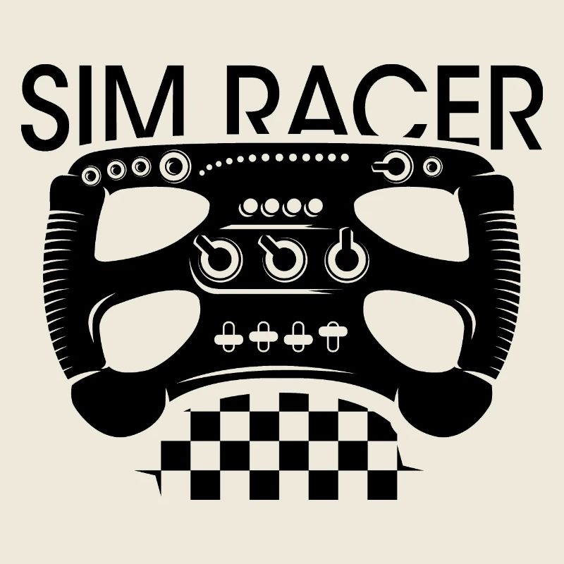 Simracer steering wheel checkered flag gaming formula racing
