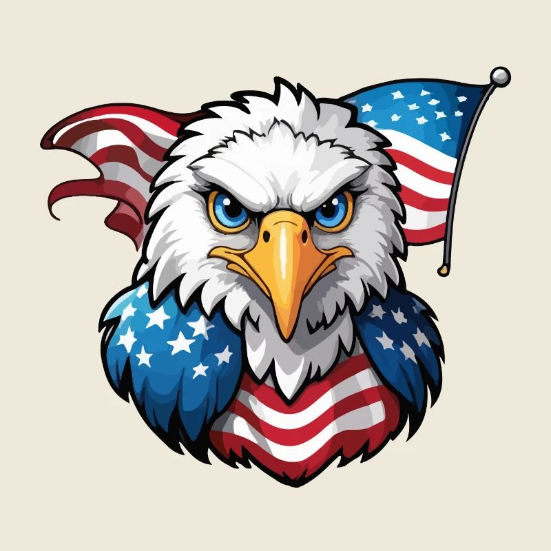 USA flag and USA eagle