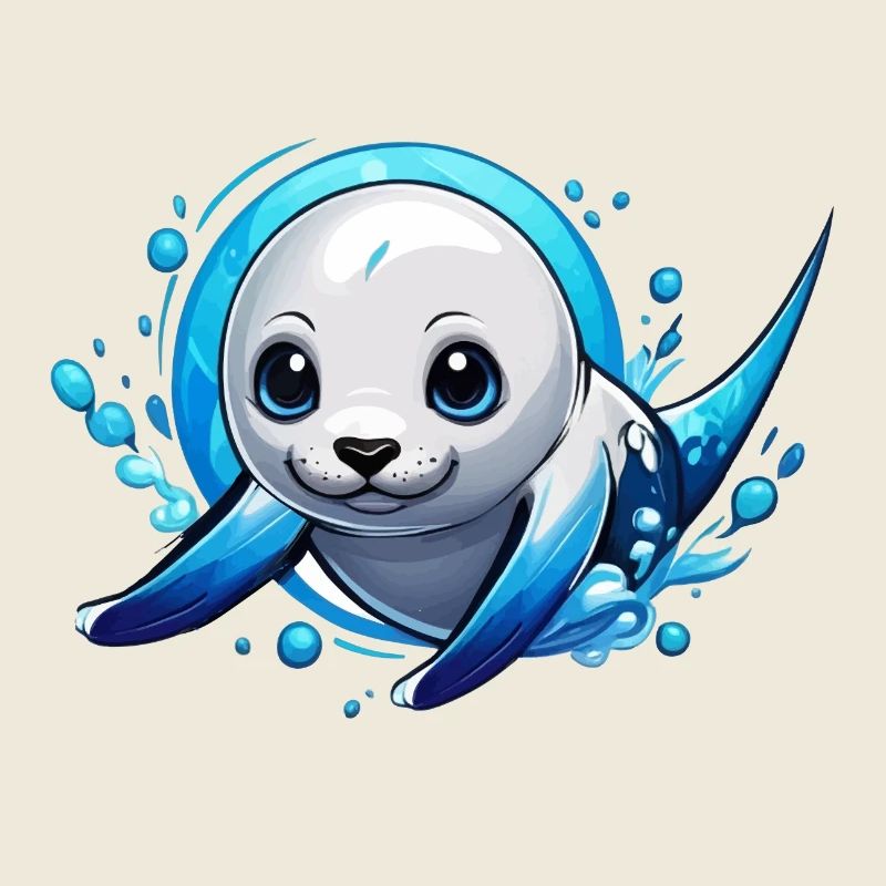 Robbe | Robbenbaby im Meer