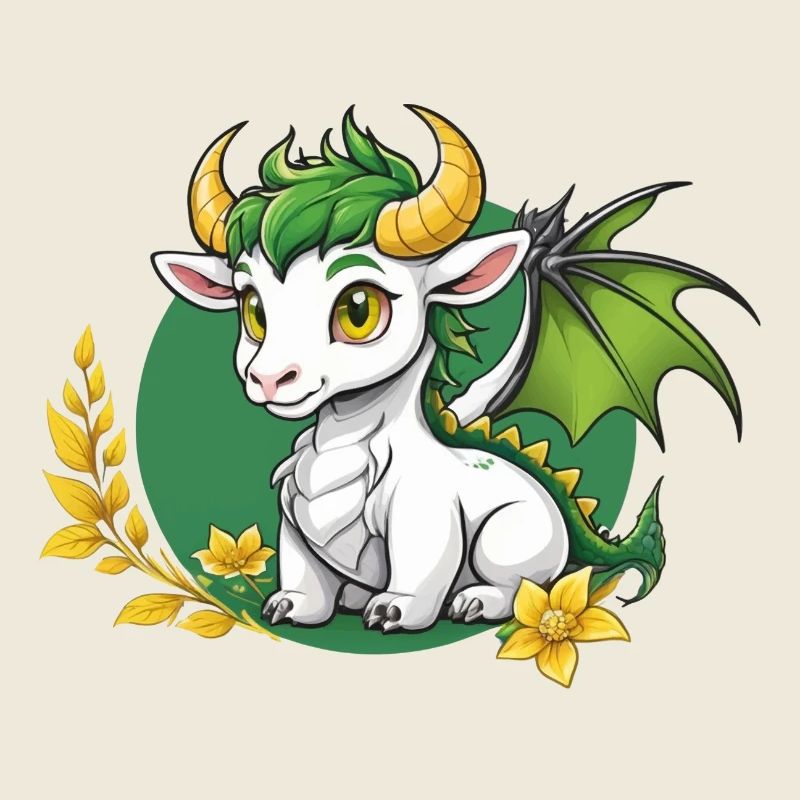 Petit dragon aux cornes d’or