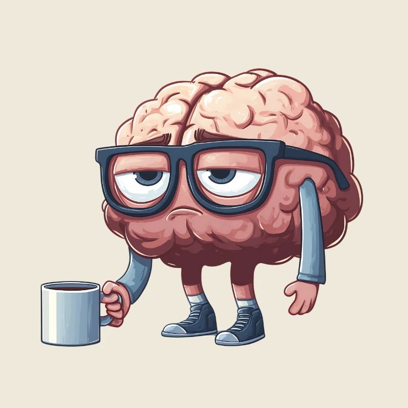 Breloque cérébrale décontractée avec café