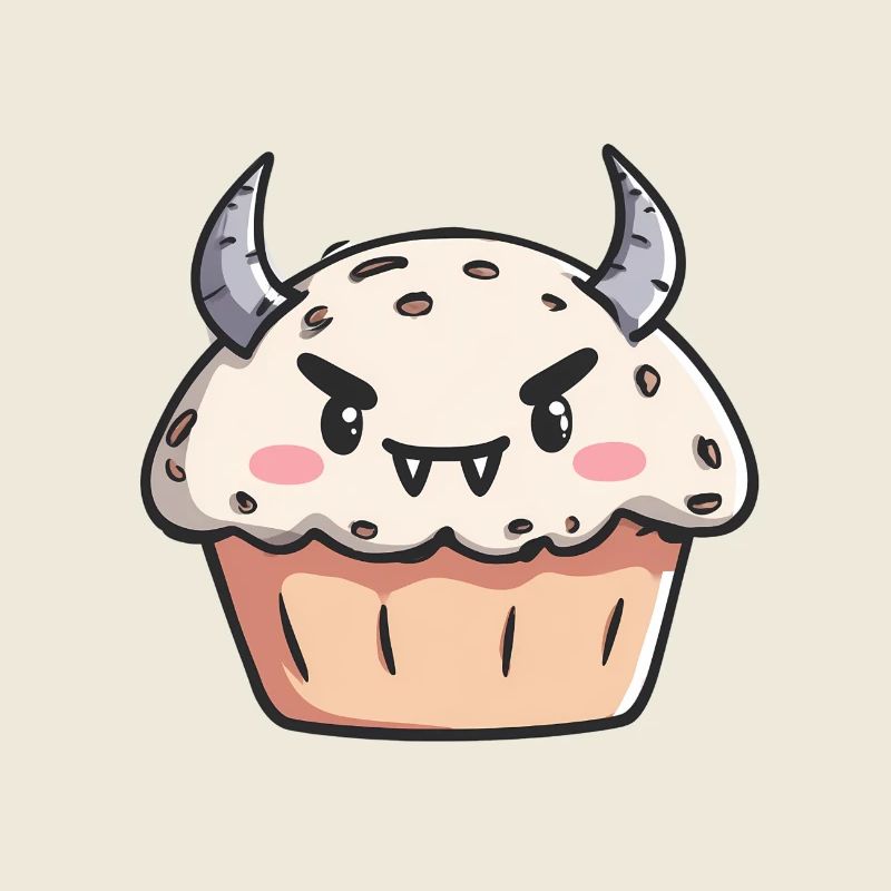 Illustration de cupcake monstre mignon