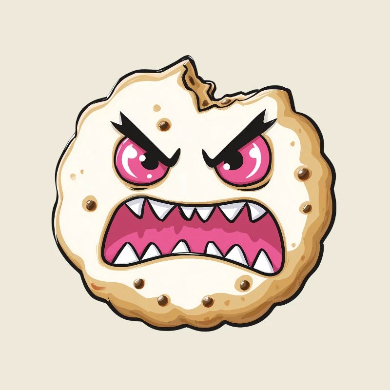 Aggressive cookie popup with pink eyes