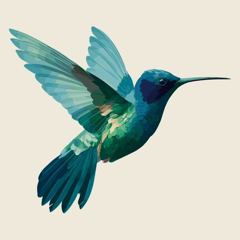 Aquarellierter Kolibri im Flug