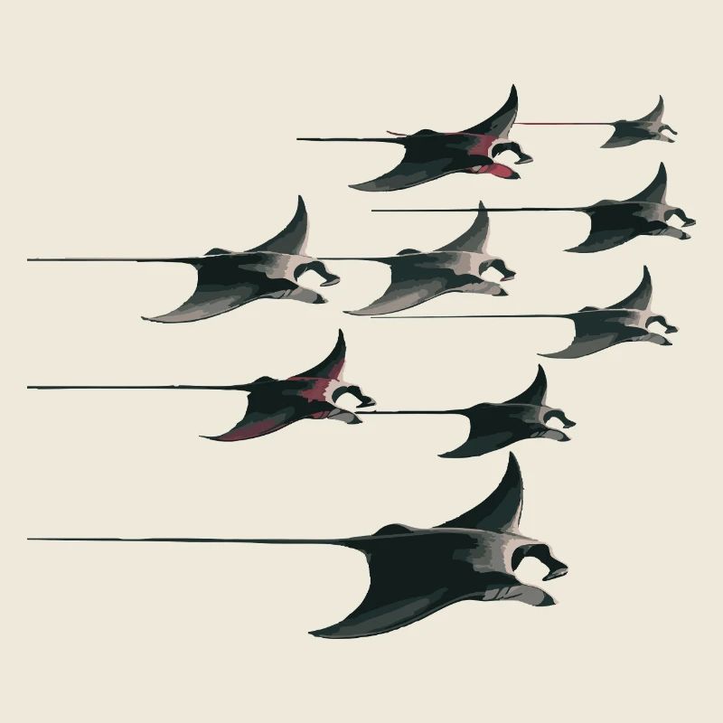 Manta Ray School – Elegant Underwater World