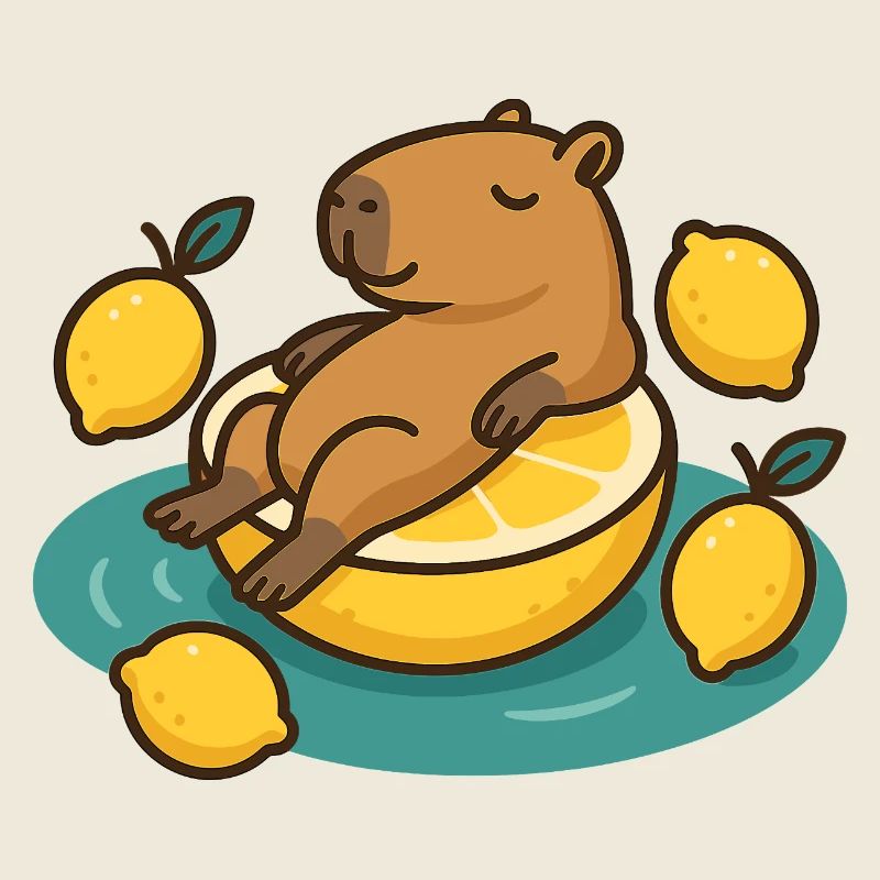 Chilling Capybara sur Lemon Cartoon
