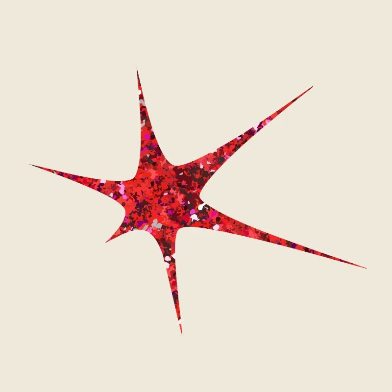 Roter Glitzer Starburst Funkeln