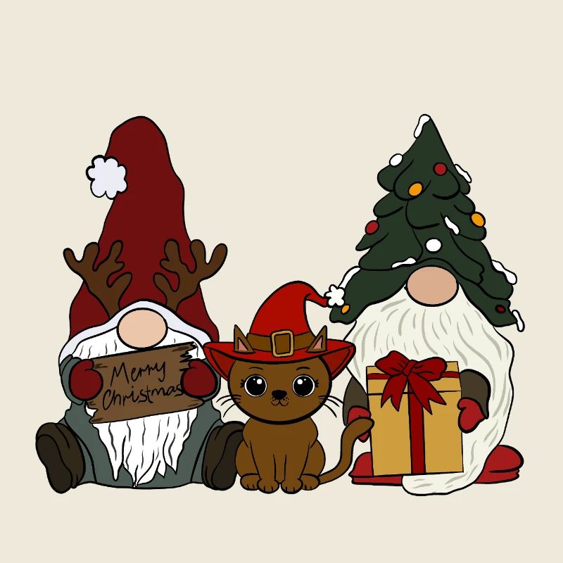Gnome avec chat