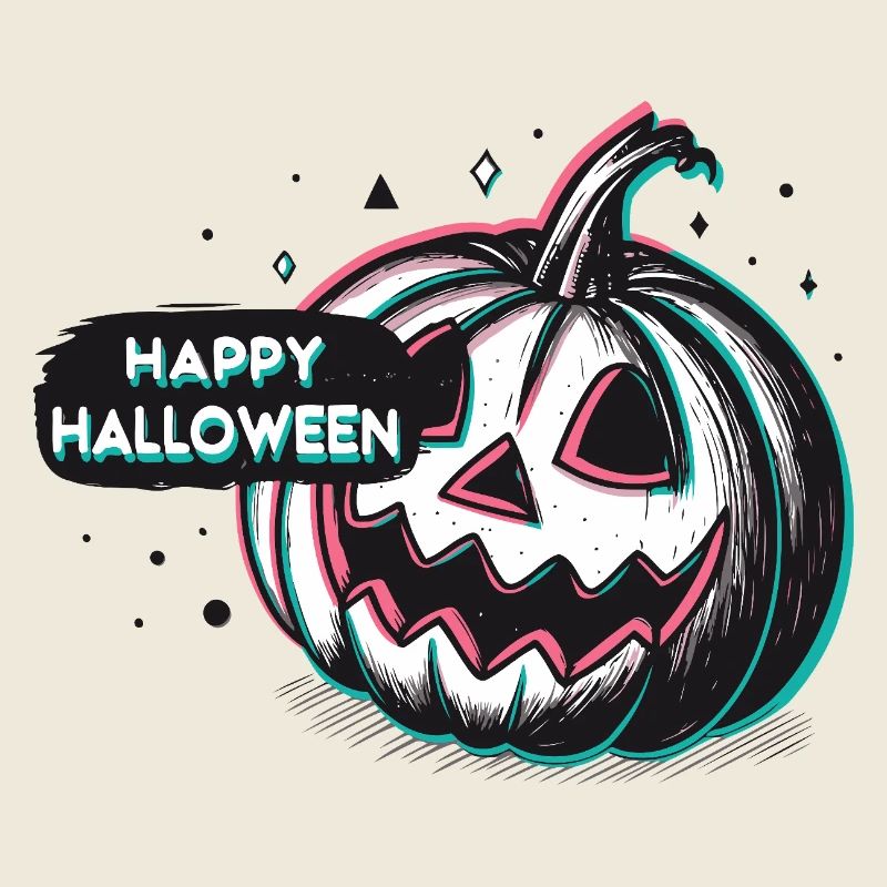 Pumpkin Retro Happy Halloween