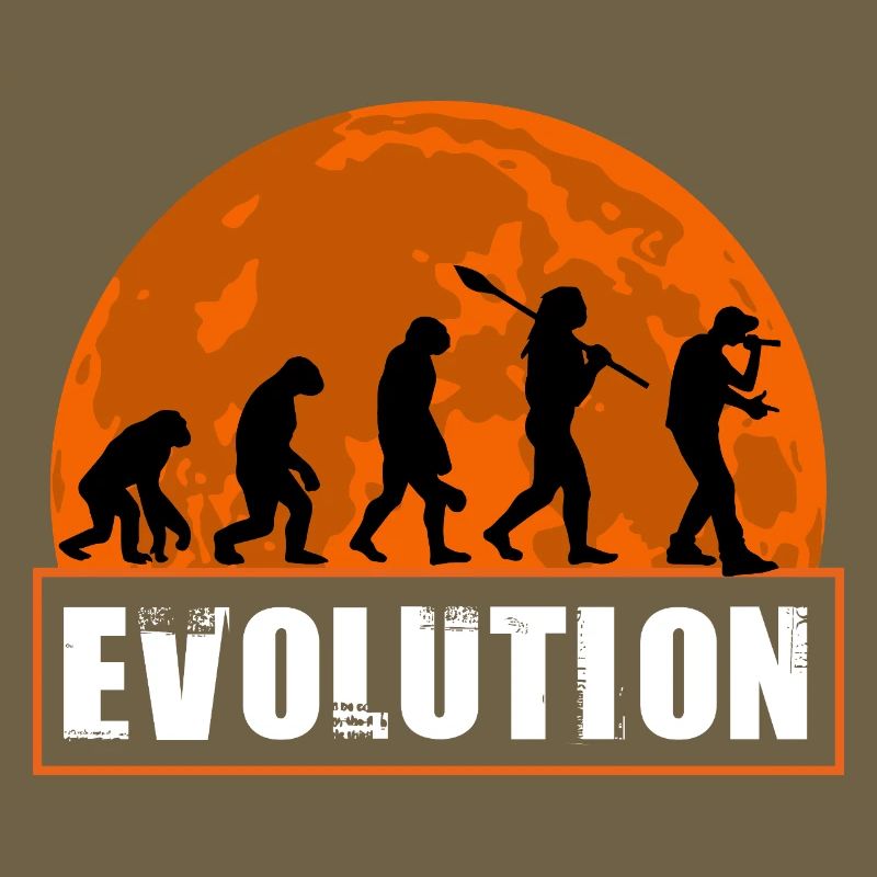 Lustiger Rapper der menschlichen Evolution