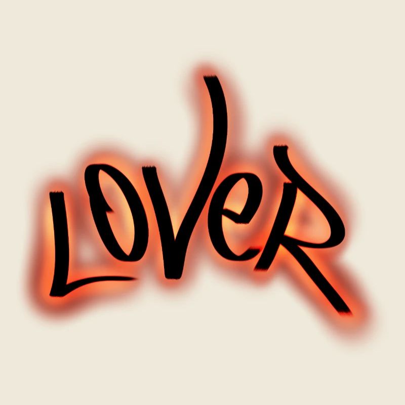 Lover Graffiti Neon Schrift