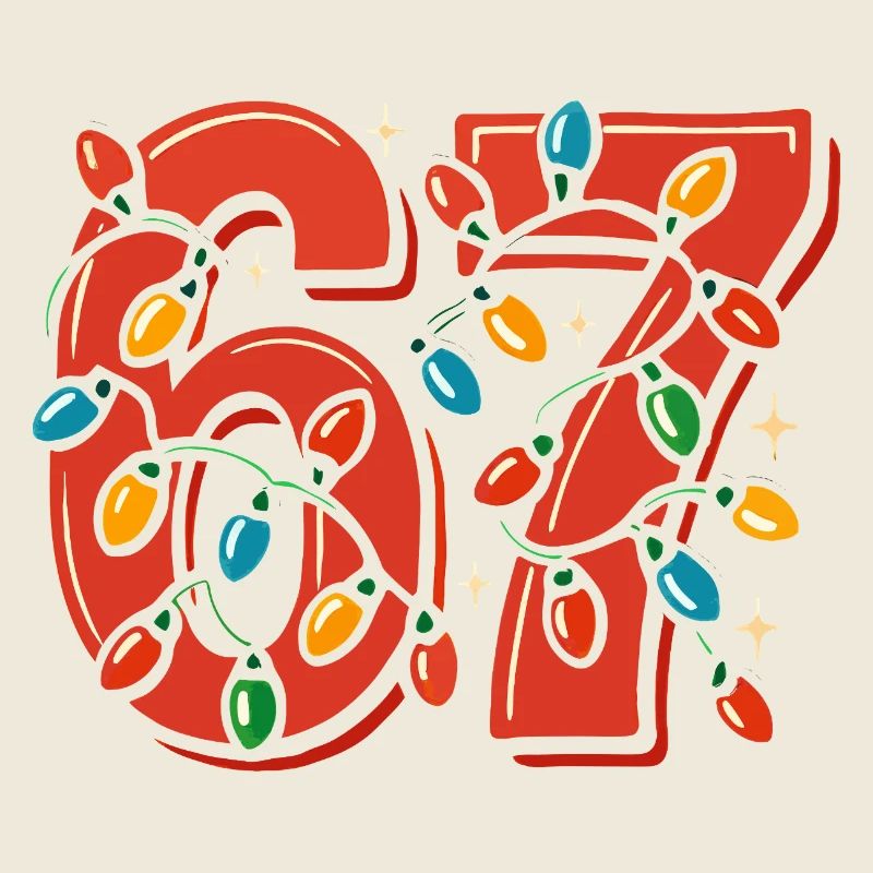 Christmas 6-7 Fun 67 Number 6-7 6 7 Xmas Six Si
