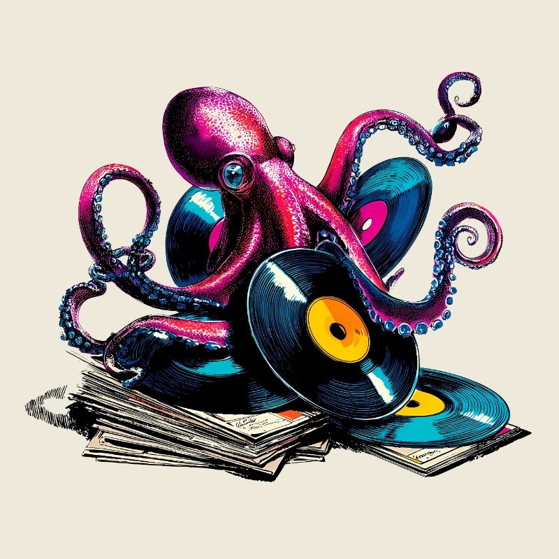Poulpe vinyle colorée