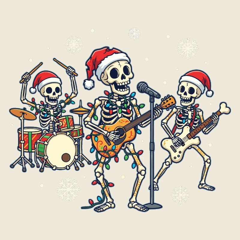 Christmas Skeleton Ribbon Funny Christmas Skeletons