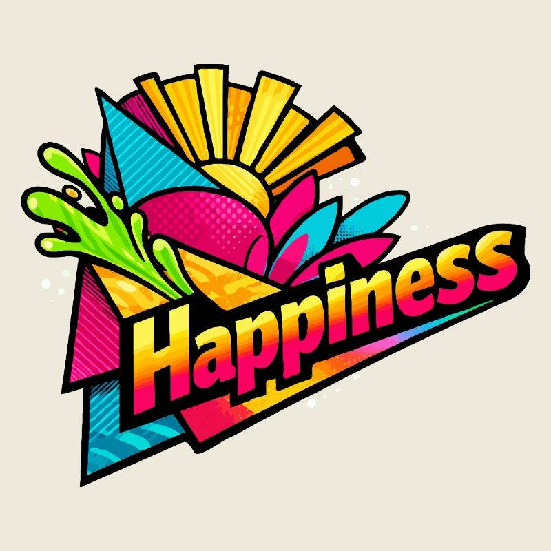 Happiness Burst Couleurs rétro